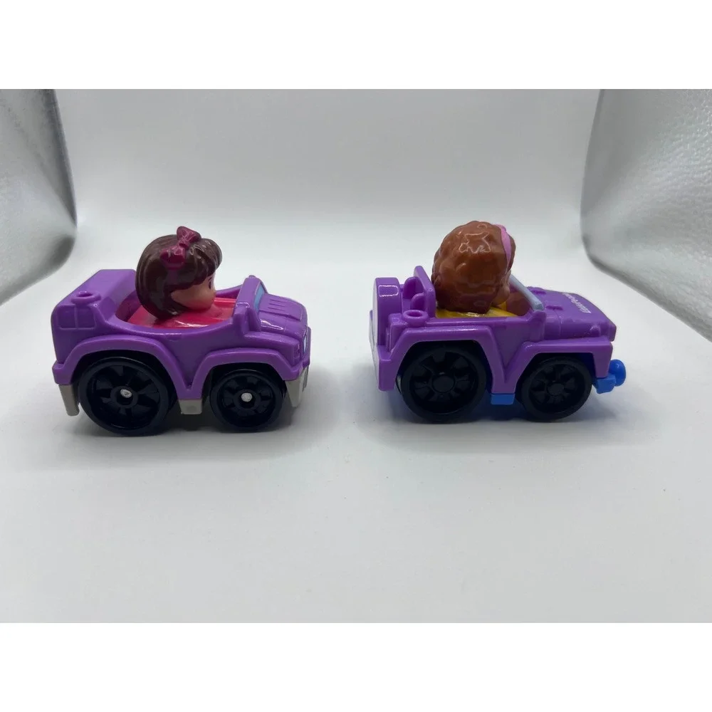 Fisher-Price Little‎ People Wheelies Maggie In Purple Jeep + Mia In Truck Lot